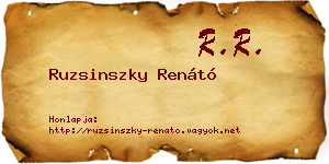 Ruzsinszky Renátó névjegykártya